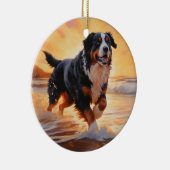 サンディポーズベルネーズマウンテンドグオンビーチサンセット セラミックオーナメント (右)