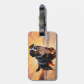 サンディポーズベルネーズマウンテンドグオンビーチサンセット ラゲッジタグ (裏面縦)