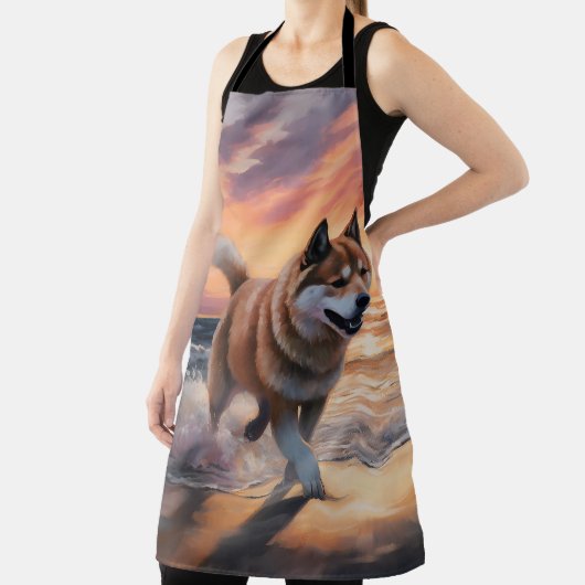 サンディポーズ秋田ドッグオンビーチサンセット エプロン (インサイチュ)