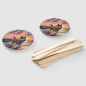 サンディポーズ秋田ドッグオンビーチサンセット ハンドファン (組立なし)