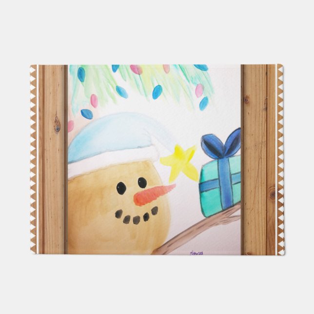 サンディマンクリスマスドアマット ドアマット (正面)