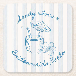 サンディートゥ＆ブライズメイドゴールズ　コーストル　バチェロレッテ スクエアペーパーコースター