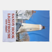 サンディーフックライトハウスニュージャージー茶タオル キッチンタオル (横)