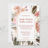 サンディー・ピーチ・テラコッタ・ゴールド・ラスティック・ウェディングⅠ 招待状 (正面)