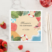 サンディ海ビーチサマーおもしろい誕生日パーティー (インサイチュ)