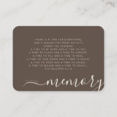 サンディ海ビーチ葬儀記念カスタム写真 名刺 (裏面)