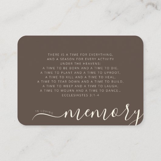 サンディ海ビーチ葬儀記念カスタム写真 名刺 (裏面)