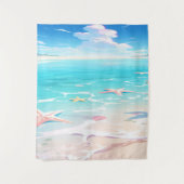 サンディ海岸：よくはしゃぐビーチデザイン タペストリー (正面)