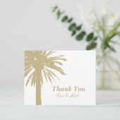 サンディ結婚ヤシの木の画像を持つカードに感謝 ポストカード (スタンド正面)
