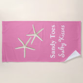 サンディ足指サルティキスピンクビーチタオル ビーチタオル (正面)