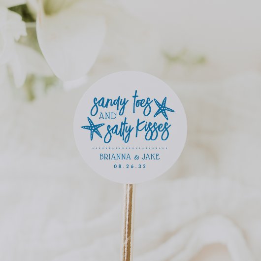 サンディ足指、塩辛いキスの宛先の結婚式の好意 ラウンドシール