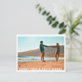 サンディ足指Saltyキス写真ビーチ日付を保存 案内ポストカード (スタンド正面)