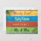 サンディ足指Saltyキス日付を保存 案内ポストカード (正面/裏面)