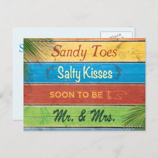 サンディ足指Saltyキス日付を保存 案内ポストカード (正面/裏面)