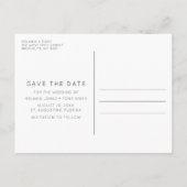 サンディ足指Saltyキス結婚式日付を保存 案内ポストカード (裏面)