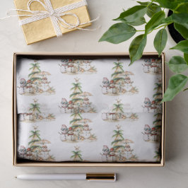 サンディ雪だるまクリスマスギャザリングパターン 薄葉紙