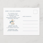 サンディ雪だるまビーチシーン新しいアドレス シーズンポストカード (裏面)