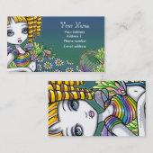 "サンディ"のかわいい虹の妖精の人魚の名刺 名刺 (正面/裏面)