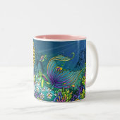 "サンディ"のかわいい虹の妖精の人魚の芸術のマグ ツートーンマグカップ (正面右)