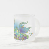 "サンディ"のかわいい虹の妖精の人魚の芸術の霜の降りたなマグ フロストグラスマグカップ (正面右)