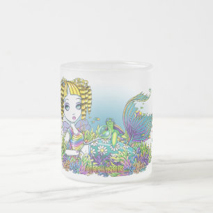 "サンディ"のかわいい虹の妖精の人魚の芸術の霜の降りたなマグ フロストグラスマグカップ