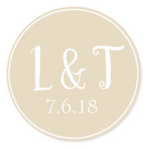 サンディ・ベージュカップルのイニシャル&結婚ズの日付