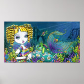 「サンディ」レインボーウミガメのマーメイドアートポスター ポスター (正面)