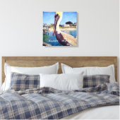 サンデイキュート海ビーチピアペリカンバードフォト キャンバスプリント (インサイチュ (寝室))