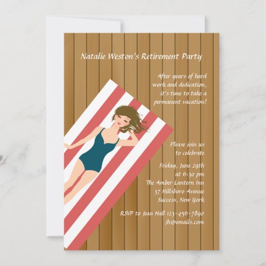 サンデッキリタイアメントパーティの招待状 招待状 (正面)