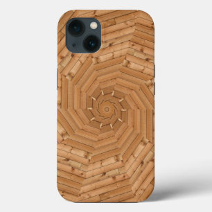 サンデッキ – 木製の渦巻きモザイク iPhone 13ケース