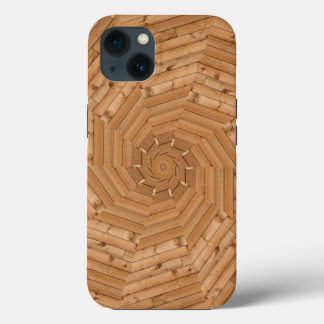 サンデッキ – 木製の渦巻きモザイク iPhone 13ケース
