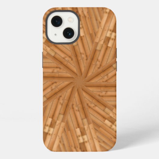 サンデッキ – 木製日が差すことモザイク iPhoneケース (裏面)