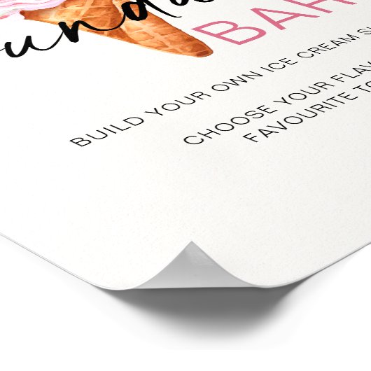 サンデバーアイスクリームScooped Upテーマの看板 ポスター (角)