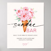 サンデバーアイスクリームScooped Upテーマの看板 ポスター (正面)