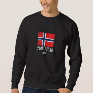 サンデフィヨルドノルウェーNoノルウェー国旗のマーチ スウェットシャツ