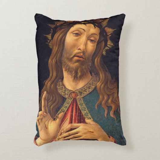 サンデル・ボッティチェリによってトーンで飾られたキリスト アクセントクッション (正面(垂直))