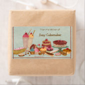 サンデーとスイーツラパーソナライズされたベル ラベル (インサイチュ)