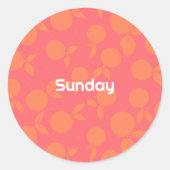 サンデーのタンジェリンパタンラウンドステッカー ラウンドシール (正面)