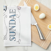 サンデーの皿タオル キッチンタオル (四つ折り)