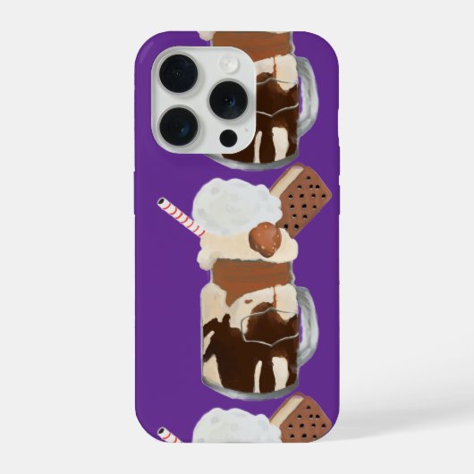 サンデーアイスクリーム楽しいデザート iPhoneケース (裏面)