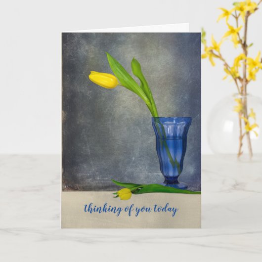 サンデーガラスの黄色いチューリップの考えること カード (黄色い花)