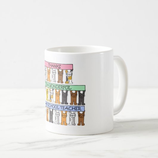 サンデースクール先生サンキューマンガ猫 コーヒーマグカップ (正面右)