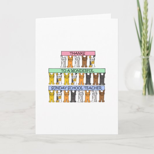 サンデースクール先生サンキューマンガ猫 サンキューカード (正面)