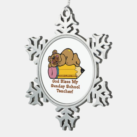 サンデースクール先生 スノーフレークピューターオーナメント (右)