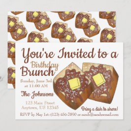 サンデーブレックファストブランチパーティーフランスのトースト 招待状