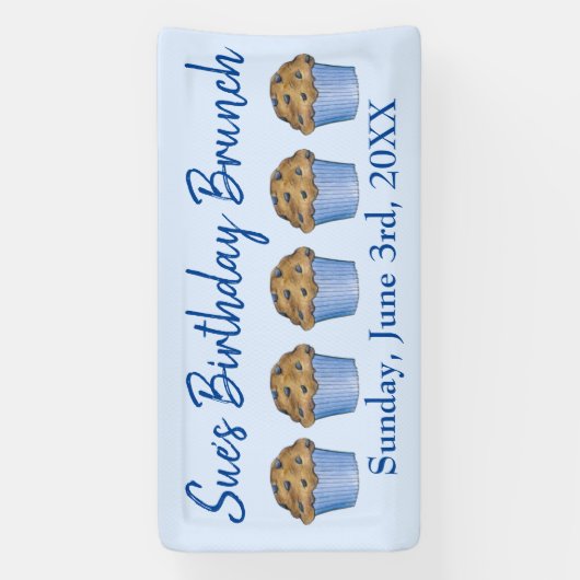 サンデーブレックファーストブランチパーティーブルーベリーマフィン 横断幕 (縦)