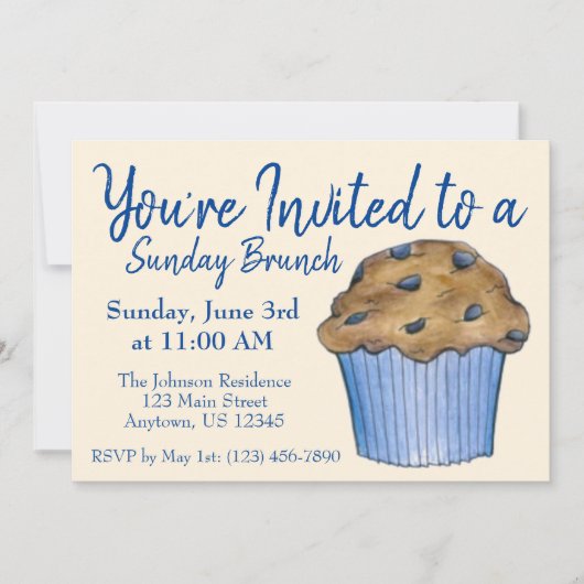 サンデーブレックファーストブランチブルーベリーマフィン 招待状 (正面)