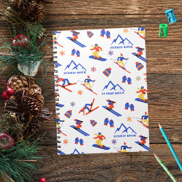 サンデーリバーメインスキースノーボードパターン ノートブック