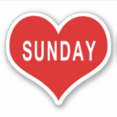 サンデーレッドラブハートビニールシール シール (正面)
