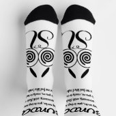 サンデー詩ソックス – トレンディーおもしろい, White&Black ソックス (上部)